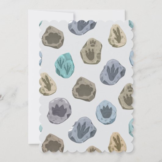 Dinosaurs, Volcano, T-Rex Baby Shower Theme 招待状 (裏面)