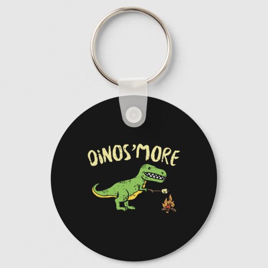 Dinosmore Funny Dino Smore Camping Dinosaur Camp C キーホルダー (正面)