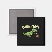 Dinosmore Funny Dino Smore Camping Dinosaur Camp C マグネット (正面/裏面)