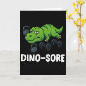 Dinosore Funny T-rex Gym Workout  カード (黄色い花)