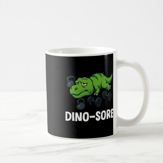 Dinosore Funny T-rex Gym Workout  コーヒーマグカップ (右)
