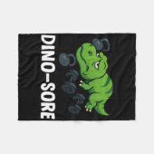 Dinosore Funny T-rex Gym Workout  フリースブランケット (正面(横))