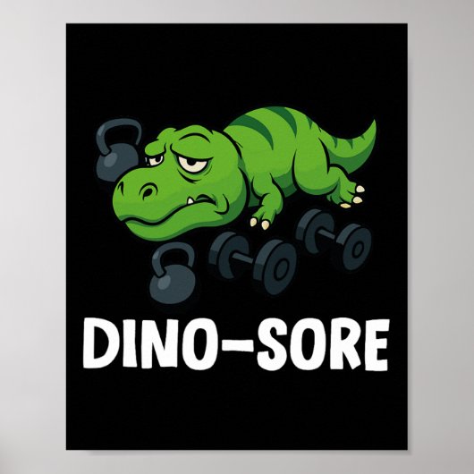 Dinosore Funny T-rex Gym Workout  ポスター (正面)
