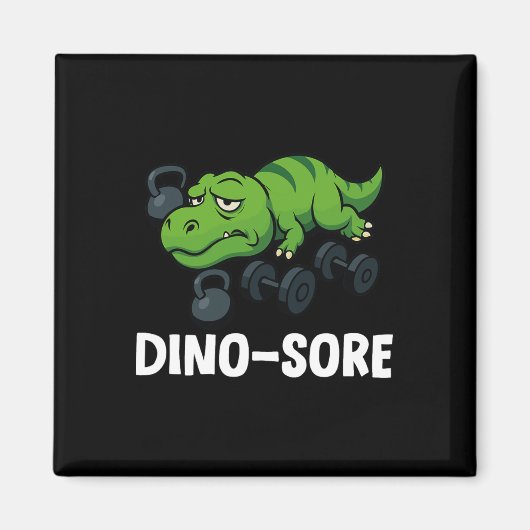 Dinosore Funny T-rex Gym Workout  マグネット (正面)