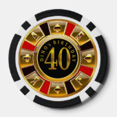 DinoVegasカジノチップレッド&ブラック ポーカーチップ (裏面)