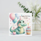 Dinozaur birthday Personalize Custom card (スタンド正面)