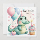 Dinozaur birthday Personalize Custom card (正面)