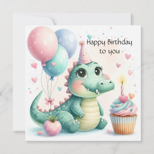Dinozaur birthday Personalize Custom card (正面)