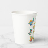 Dinsoaur誕生日，水色t-レックス,紙カップ 紙コップ (右)