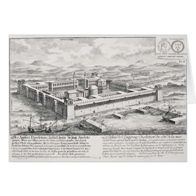 Diocletian (245-313)の宮殿、割れ目、ユーゴスラビア、 (正面横)