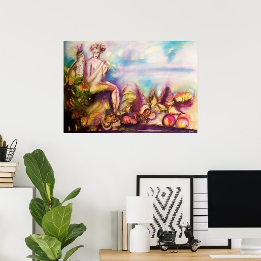 DIONYSUSの遊貝殻と果実のフルート ポスター (ホームオフィス)