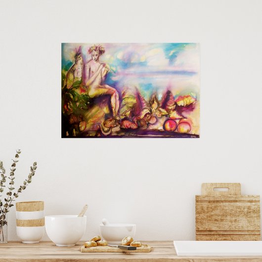 DIONYSUSの遊貝殻と果実のフルート ポスター (キッチン)