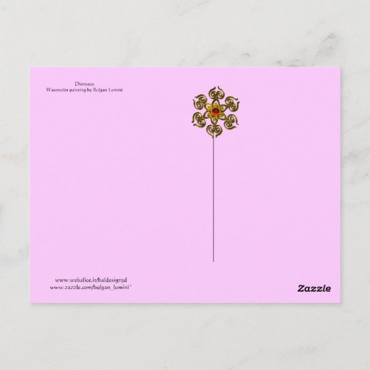 DIONYSUSの遊貝殻と果実のフルート ポストカード (裏面)