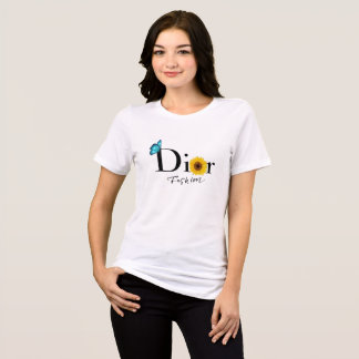 DiorファッションTシャツ(蝶とヒマワリ) トライブレンドTシャツ