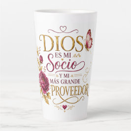 Dios es mi Socio y mi Más Grande Proveedor | スペイン語 カフェラテマグ