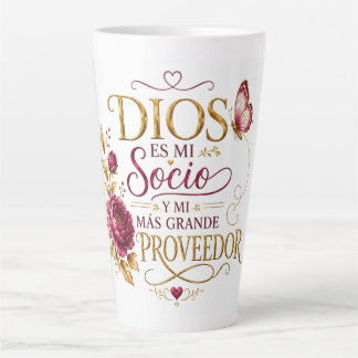 Dios es mi Socio y mi Más Grande Proveedor | スペイン語 カフェラテマグ