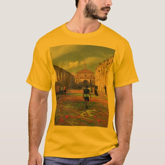 DipイエローハーフTシャ最高のツの印スタイリッシュ刷アイテム Tシャツ (正面)