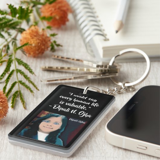 Dipali Ojha （両面）キーチェーン： RoseWrites著 キーホルダー (正面右)