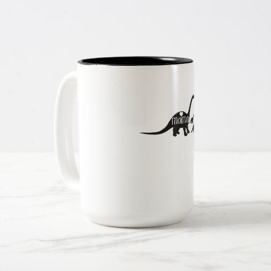 Diplodocus Dinosaur Funnyママの母の日のギフト ツートーンマグカップ (正面左)
