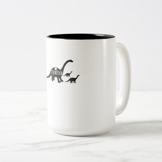 Diplodocus Dinosaur Funnyママの母の日のギフト ツートーンマグカップ (正面右)