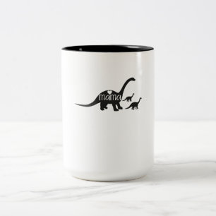 Diplodocus Dinosaur Funnyママの母の日のギフト ツートーンマグカップ