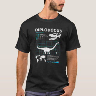 Diplodocus Fact Sheet Dinosaur Facts Tシャツ
