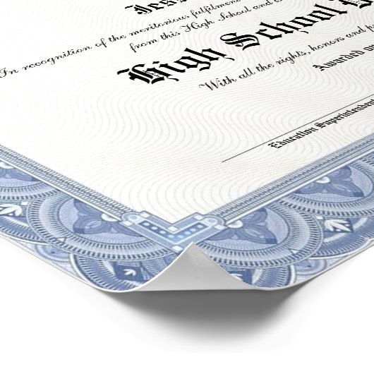 Diploma Keepsake for High School Graduation ポスター (角)