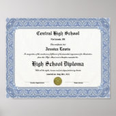 Diploma Keepsake for High School Graduation ポスター (正面)