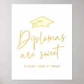 Diplomas Are Sweet Graduation Party Foil Sign 箔ポスター (正面)