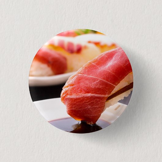 Dipped in Flavor – Sushi Badge by SUSHIMI 缶バッジ (正面)