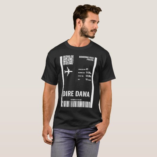Dire Dawa Ethiopia Boarding Pass Airline Ticket Tr Tシャツ (正面フル)