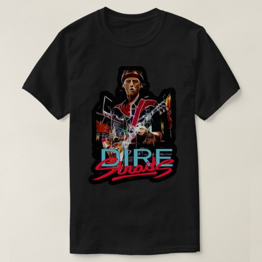 DIRE STRAITS音楽アートワーク Tシャツ (デザイン正面)