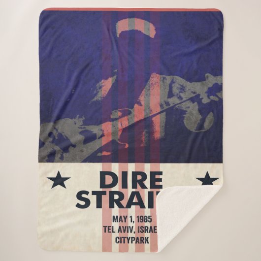 Dire Straits Tour Poster Blanket シェルパブランケット (正面)