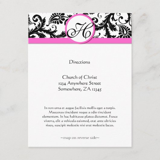 DIrectionカード – 5 x 7サイズの初期化が必要 エンクロージャーカード (正面)