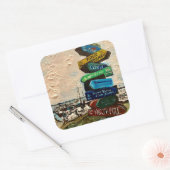 「Direction Marker on Kelley's Island」ステッカー スクエアシール (封筒)