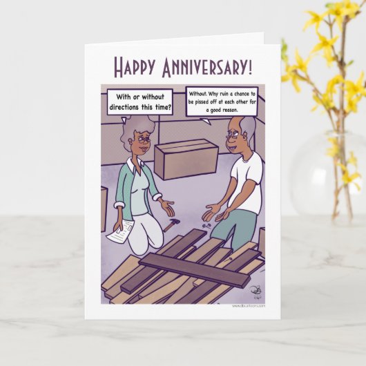 Directions Cartoon Anniversary Card カード (黄色い花)