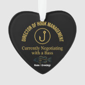 Director of Hook Management Funny Bass Fishing Hum オーナメント (正面)