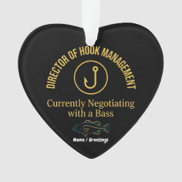 Director of Hook Management Funny Bass Fishing Hum オーナメント