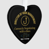 Director of Hook Management Funny Bass Fishing Hum オーナメント (正面)