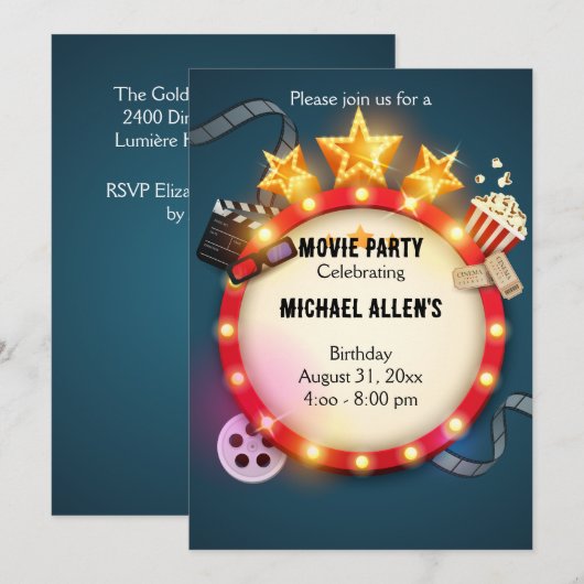 Director’s Cut Birthday Invitation  招待状 (正面/裏面)