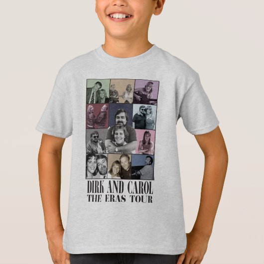 Dirk & Carol Erasお祝いキッズティー – グレー Tシャツ (正面)