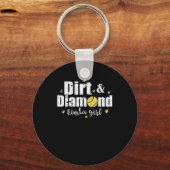 Dirt and Diamond kinda Girl Softball Sport キーホルダー (正面)