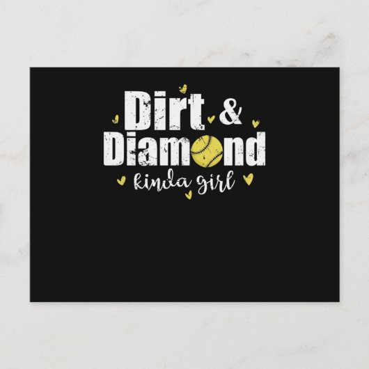 Dirt and Diamond kinda Girl Softball Sport ポストカード (正面)