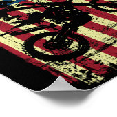Dirt Bike American Flag 4th ポスター (角)