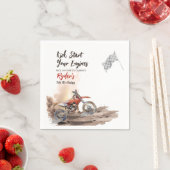 Dirt Bike Any Age Birthday スタンダードカクテルナプキン (インサイチュ)