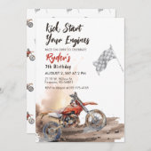 Dirt Bike Any Age Birthday Invitation 招待状 (正面/裏面)