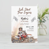 Dirt Bike Any Age Birthday Photo Invitation 招待状 (スタンド正面)