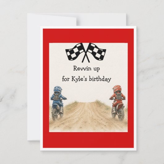Dirt Bike Birthday Party Digital Download 招待状 (正面)