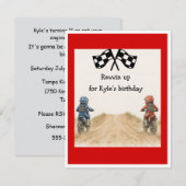 Dirt Bike Birthday Party Digital Download 招待状 (正面/裏面)