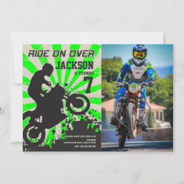 Dirt Bike Birthday Photo Invitation / Motocross 招待状